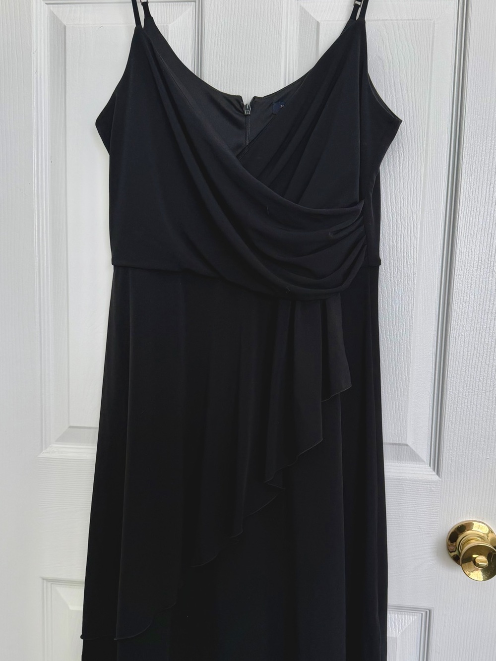 Banana Republic Black Draped Spaghetti-Strap Dress Size 14